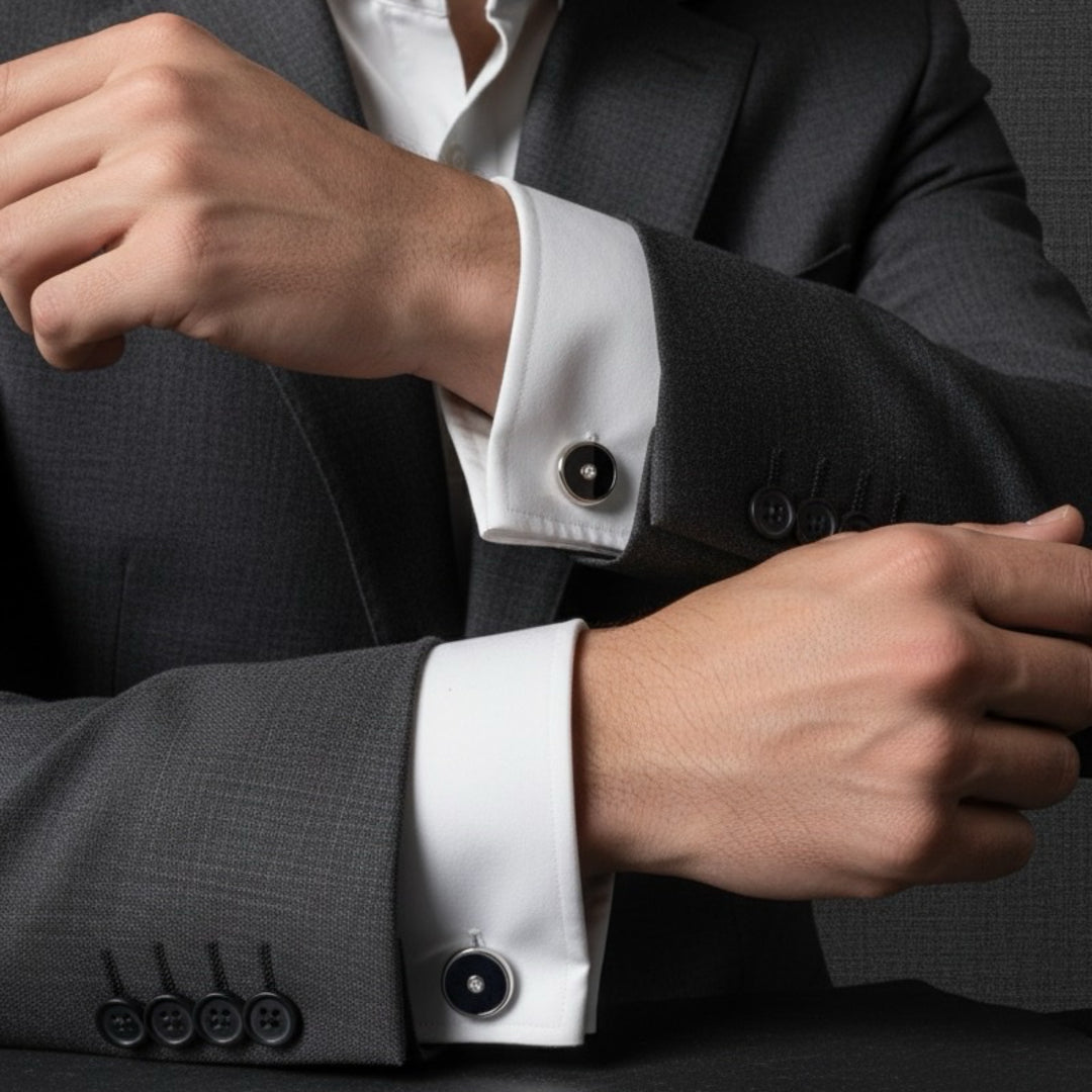 Diamond Black Agate Cufflinks