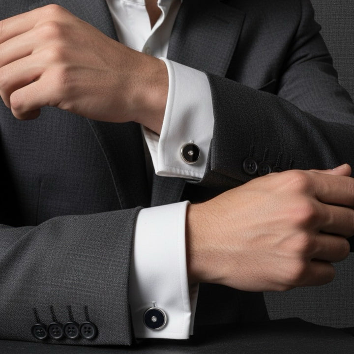 Diamond Black Agate Cufflinks