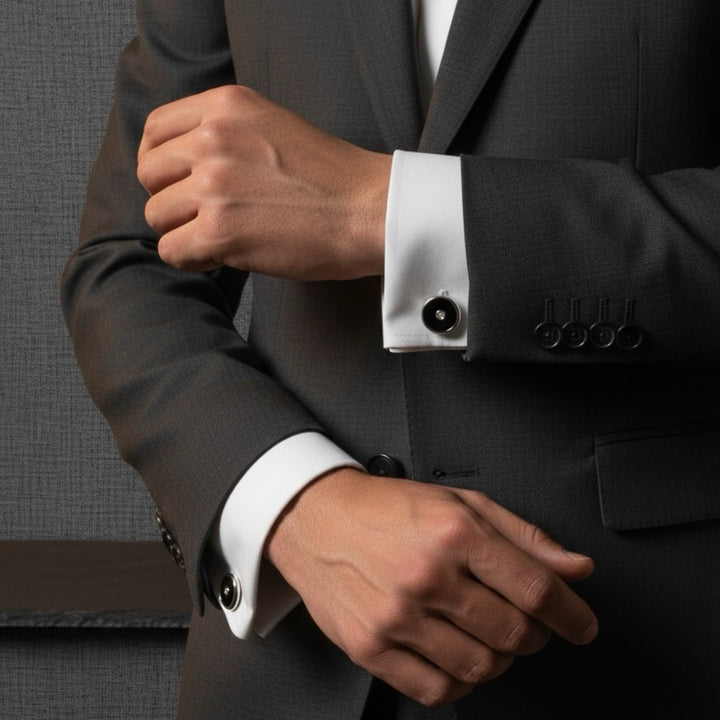Diamond Black Agate Cufflinks