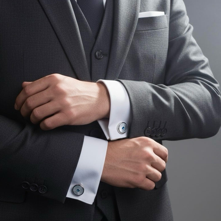 Mother-of-Pearl Sapphire Cufflinks