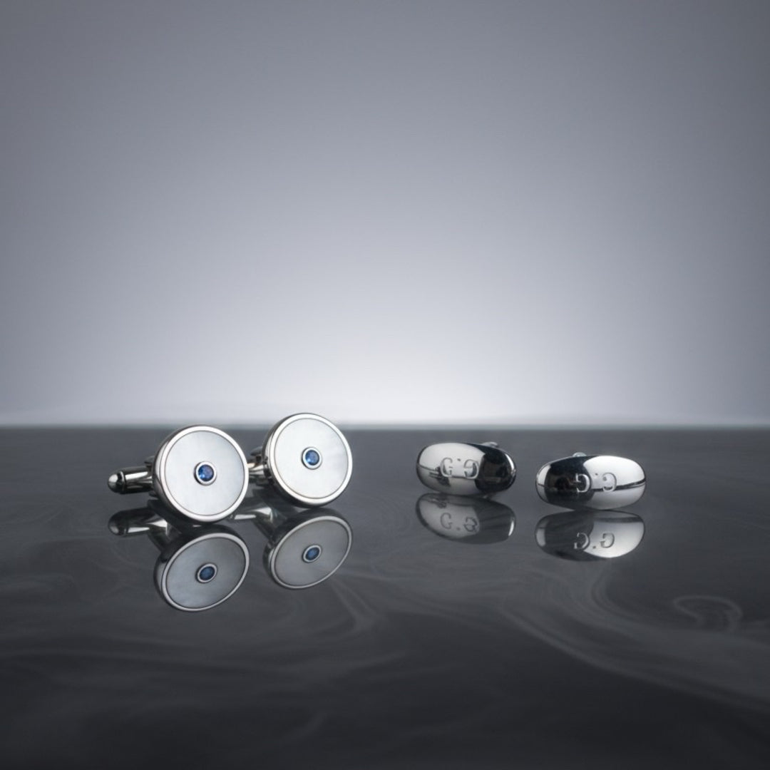 Mother-of-Pearl Sapphire Cufflinks