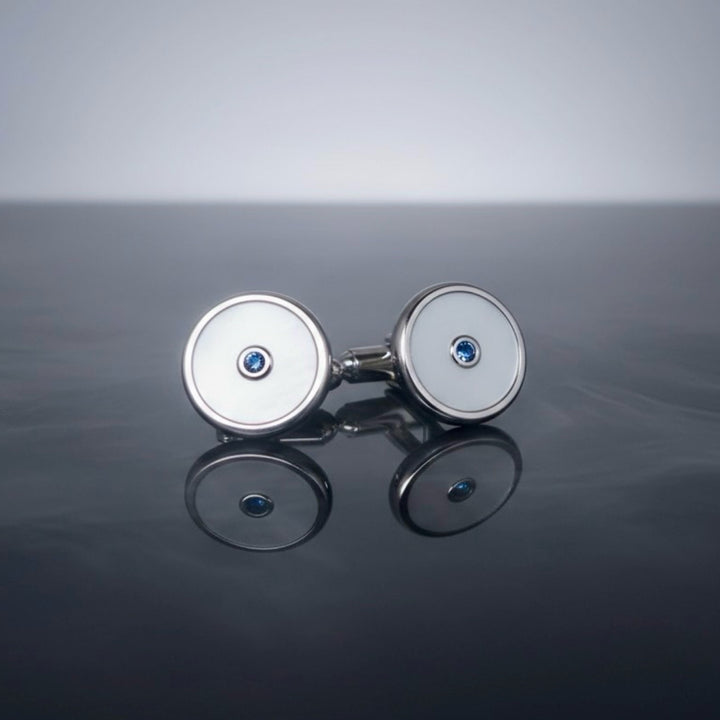 Mother-of-Pearl Sapphire Cufflinks