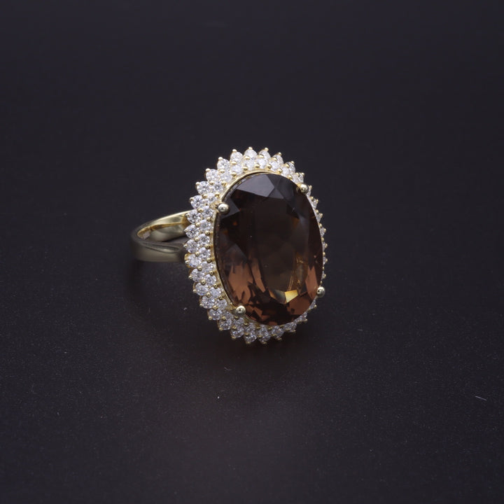 Statement Smoky Quarz Ring