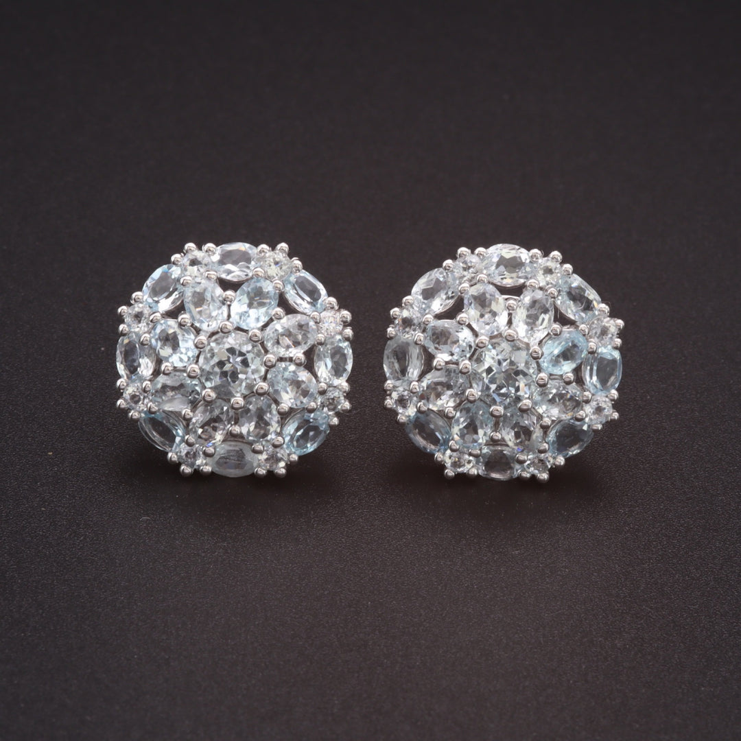 Flower Aquamarine Earring