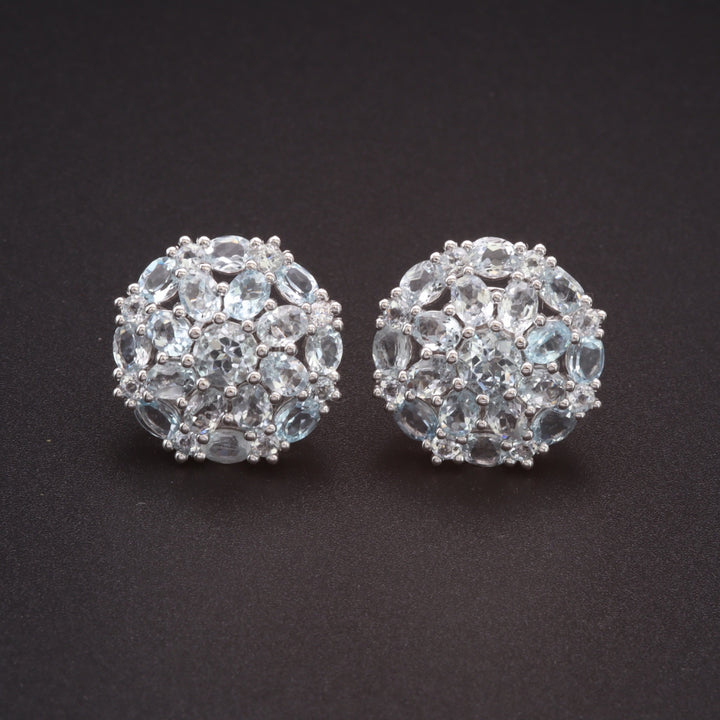 Flower Aquamarine Earring