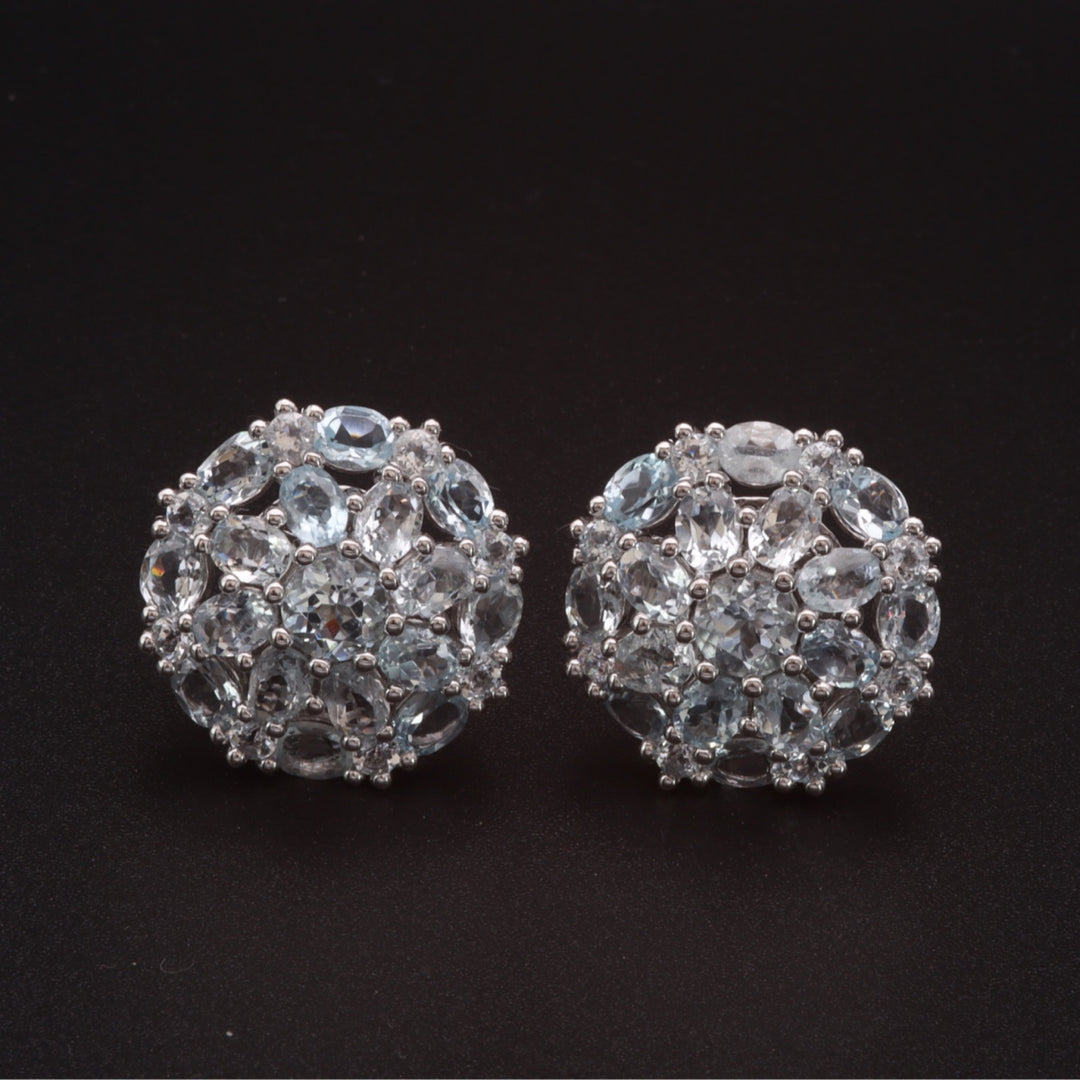 Flower Aquamarine Earring