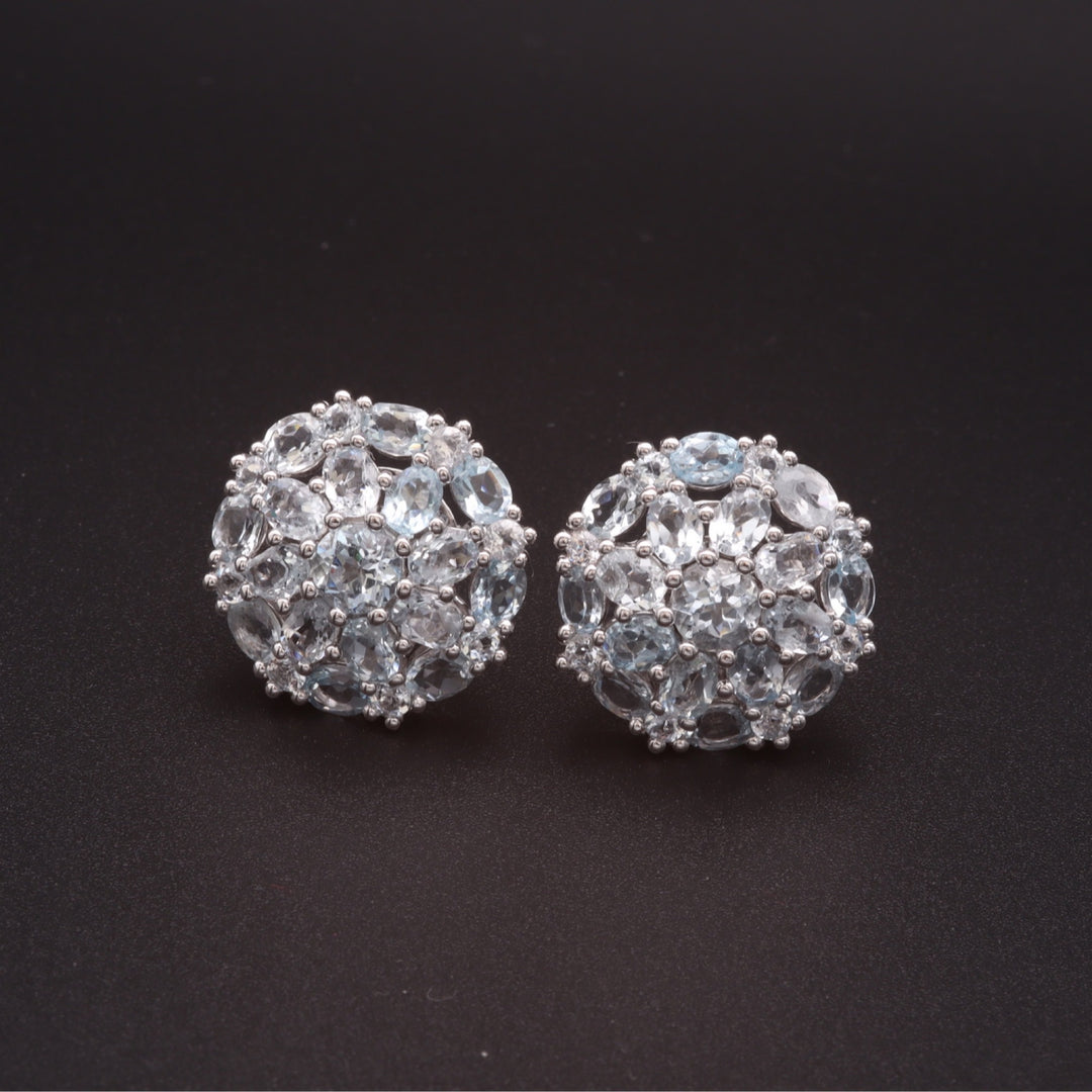 Flower Aquamarine Earring